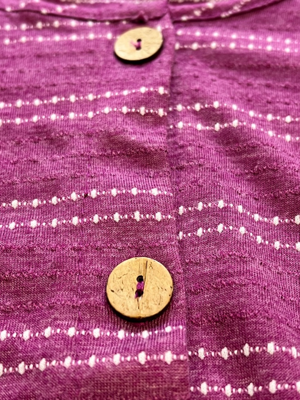 NY Collections Button Down Top Short Sleeve Tie Front, Purple & White, Size 2X - Picture 4 of 8